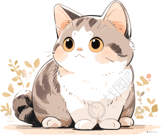 卡通猫手绘插画