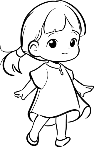 小女孩简笔画