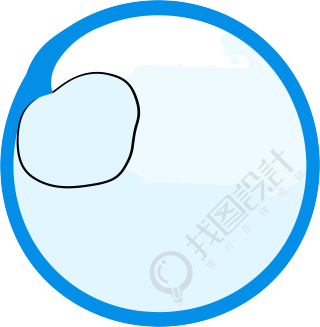 蓝色对话框贴纸插画