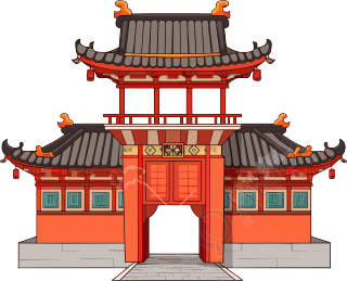 国风阁楼透明背景素材