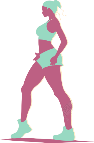 运动女生剪影创意设计插图