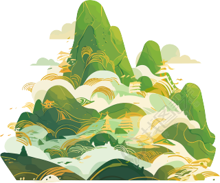 国潮风山脉可商用素材