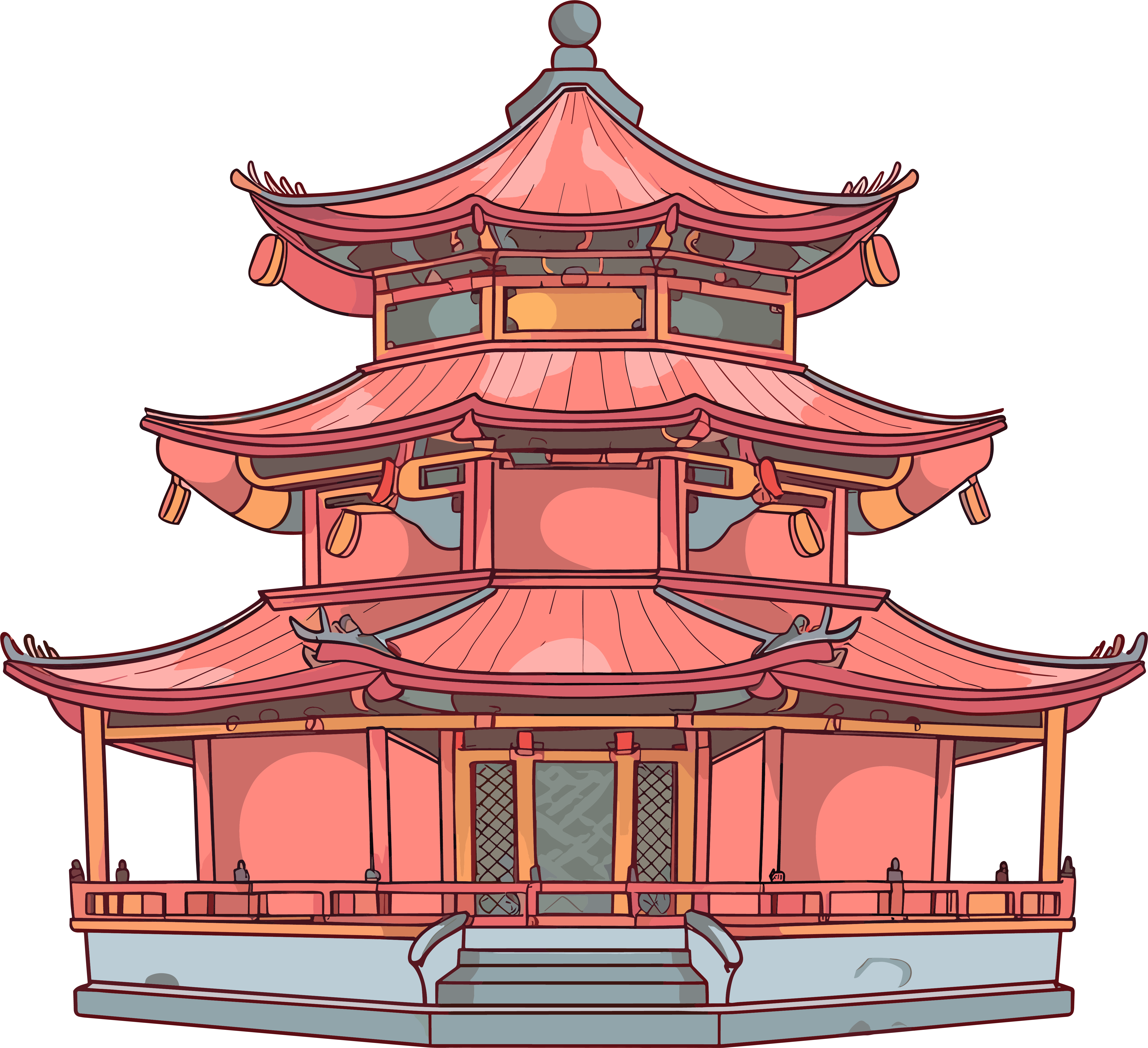 国风阁楼高清图形素材