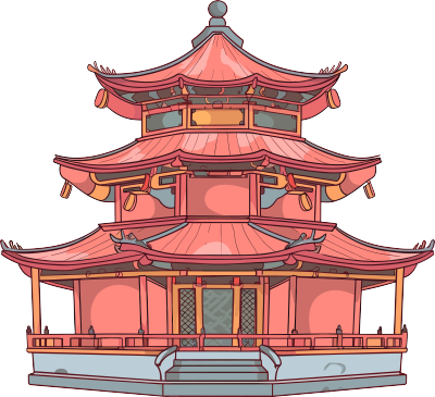 国风阁楼高清图形素材