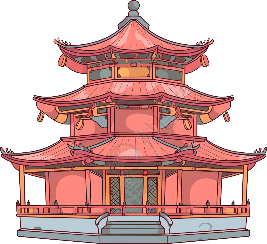 国风阁楼高清图形素材