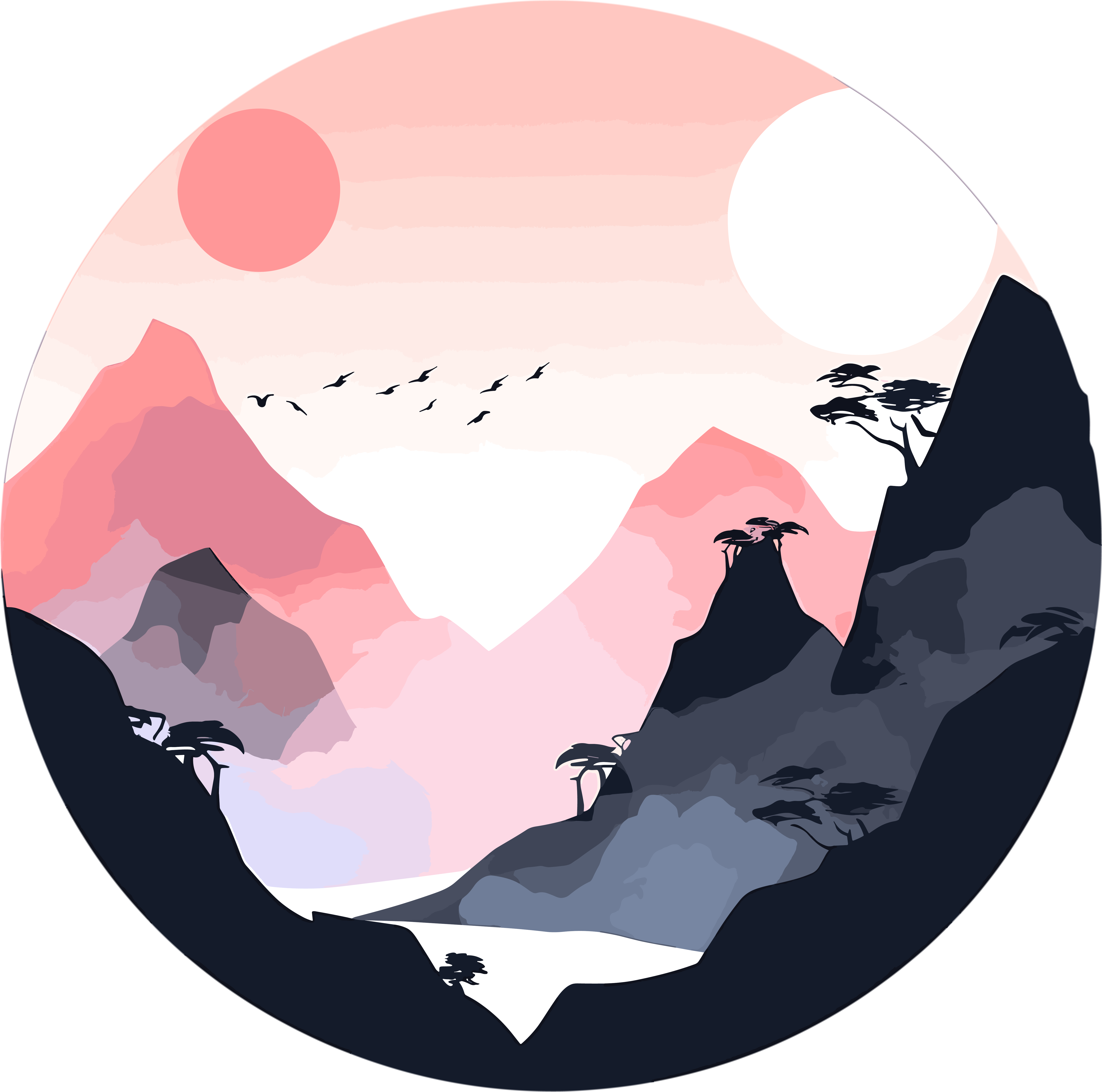 国潮风远山插图