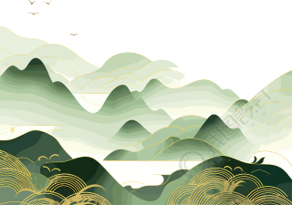 国潮风山脉抽象图形素材