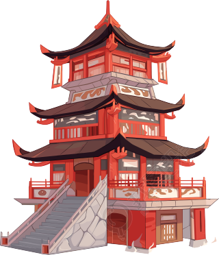 国风阁楼素材