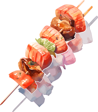 烤串插画设计元素