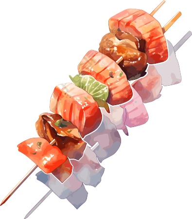 烤串插画设计元素