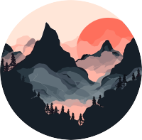 国潮风远山创意设计素材