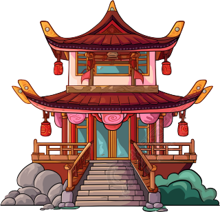 国风阁楼创意设计元素