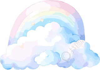 彩虹白云PNG插图