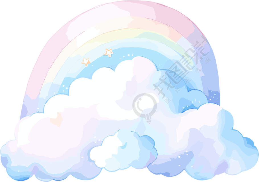 彩虹白云PNG插图