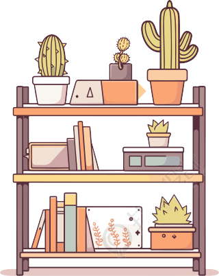 可爱书架插图
