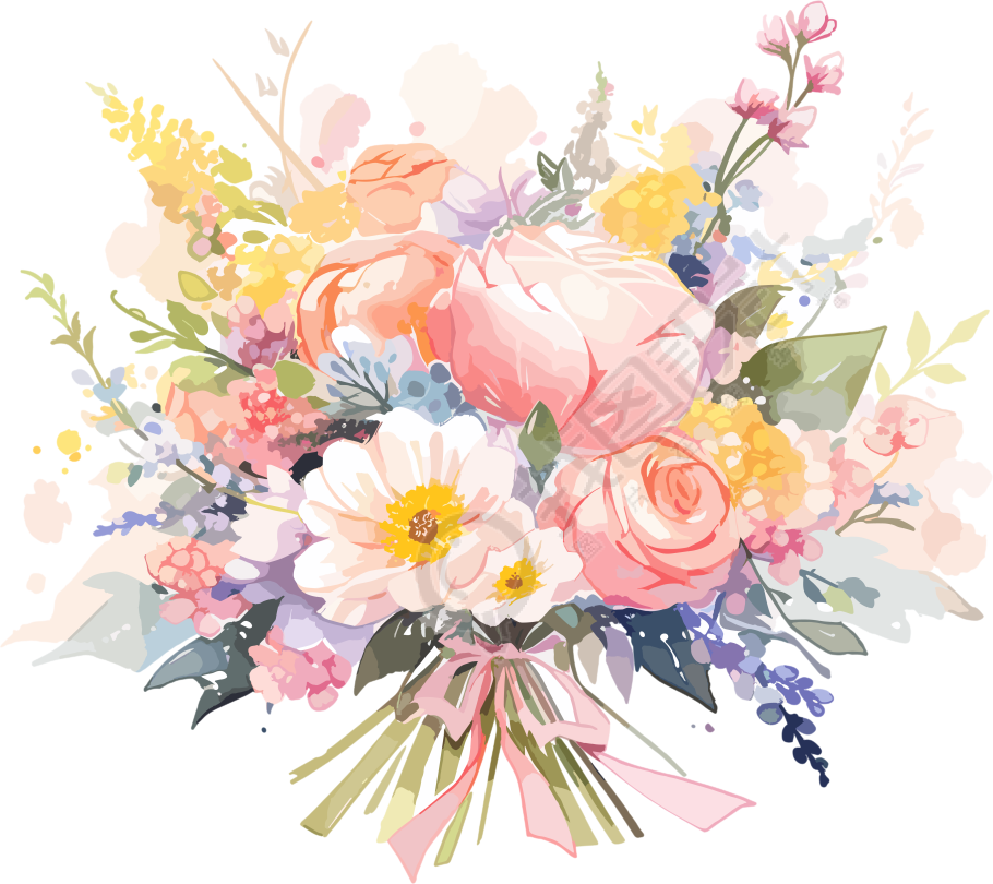 水彩花卉美感插图