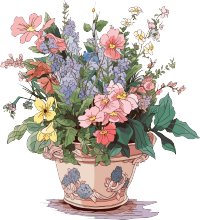 水彩花卉图形插画设计