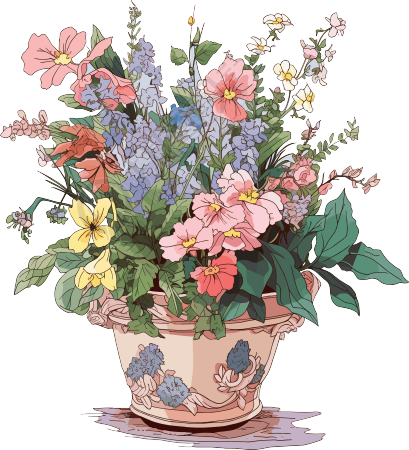 水彩花卉图形插画设计