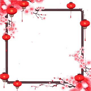 新年灯笼边框创意设计素材