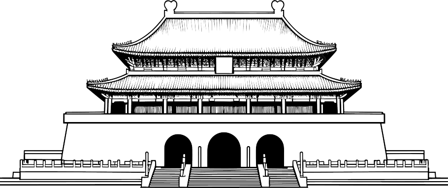 天安城门图片简笔画涂色