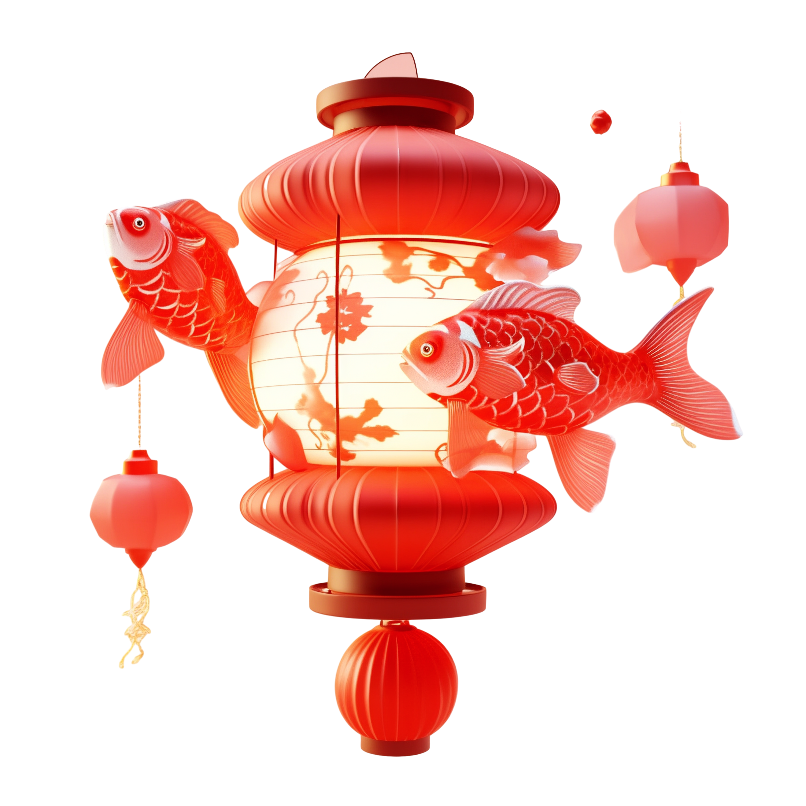 3D红灯笼插画设计元素