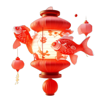 3D红灯笼插画设计元素