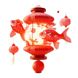 3D红灯笼插画设计元素