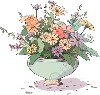 水彩花卉精致插图