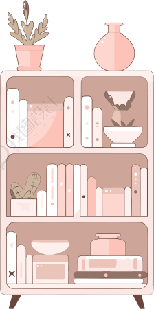 可爱书架创意图形插画