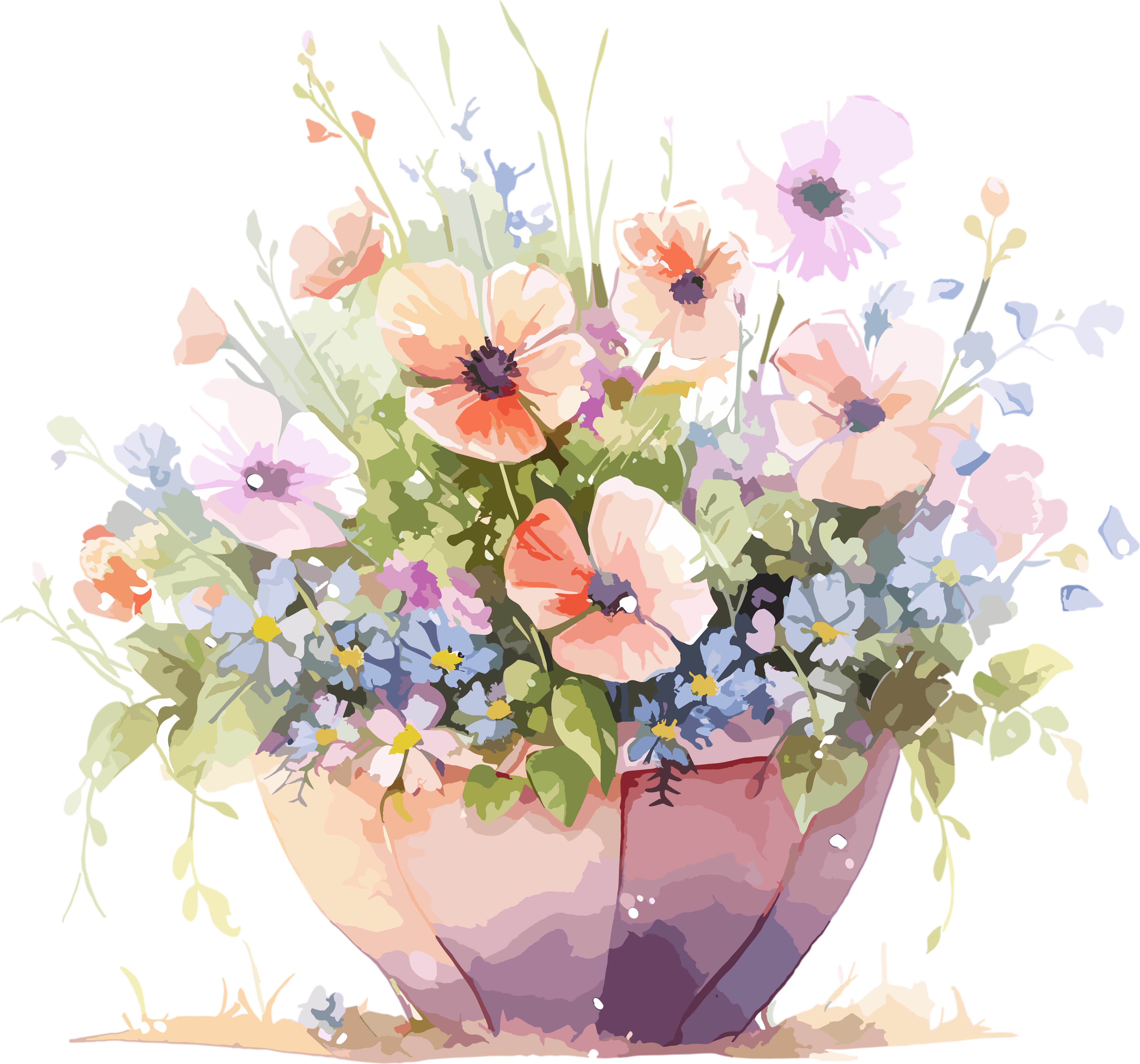 水彩花卉高清插图