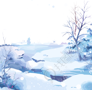 雪景透明背景插图