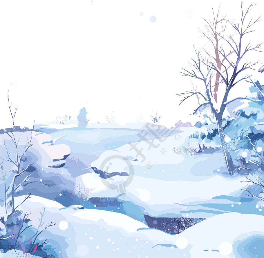 雪景透明背景插图