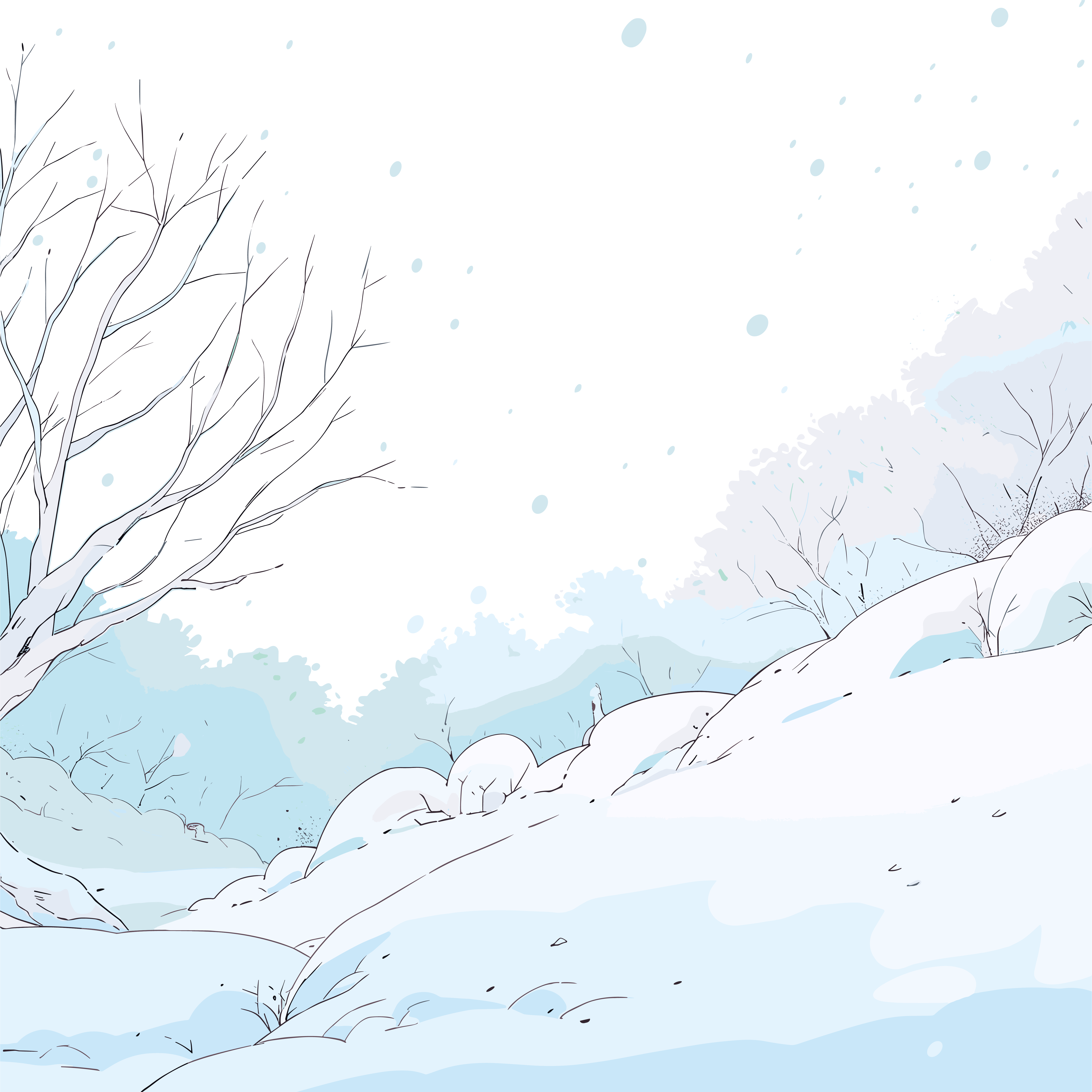 雪景商业插画设计