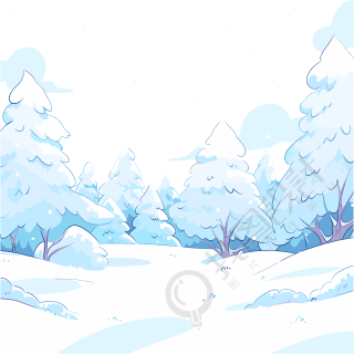 雪景手绘图形素材