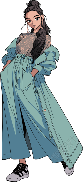 卡通美女插画素材