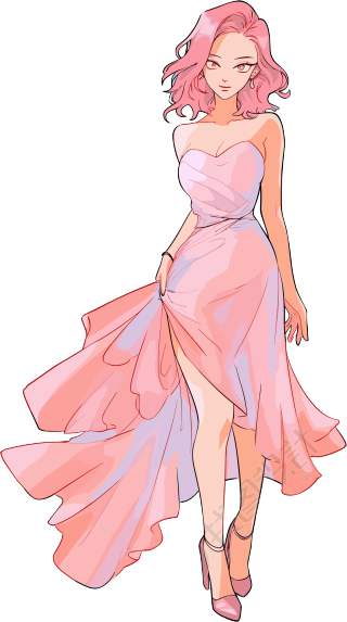 卡通美女插画图形素材