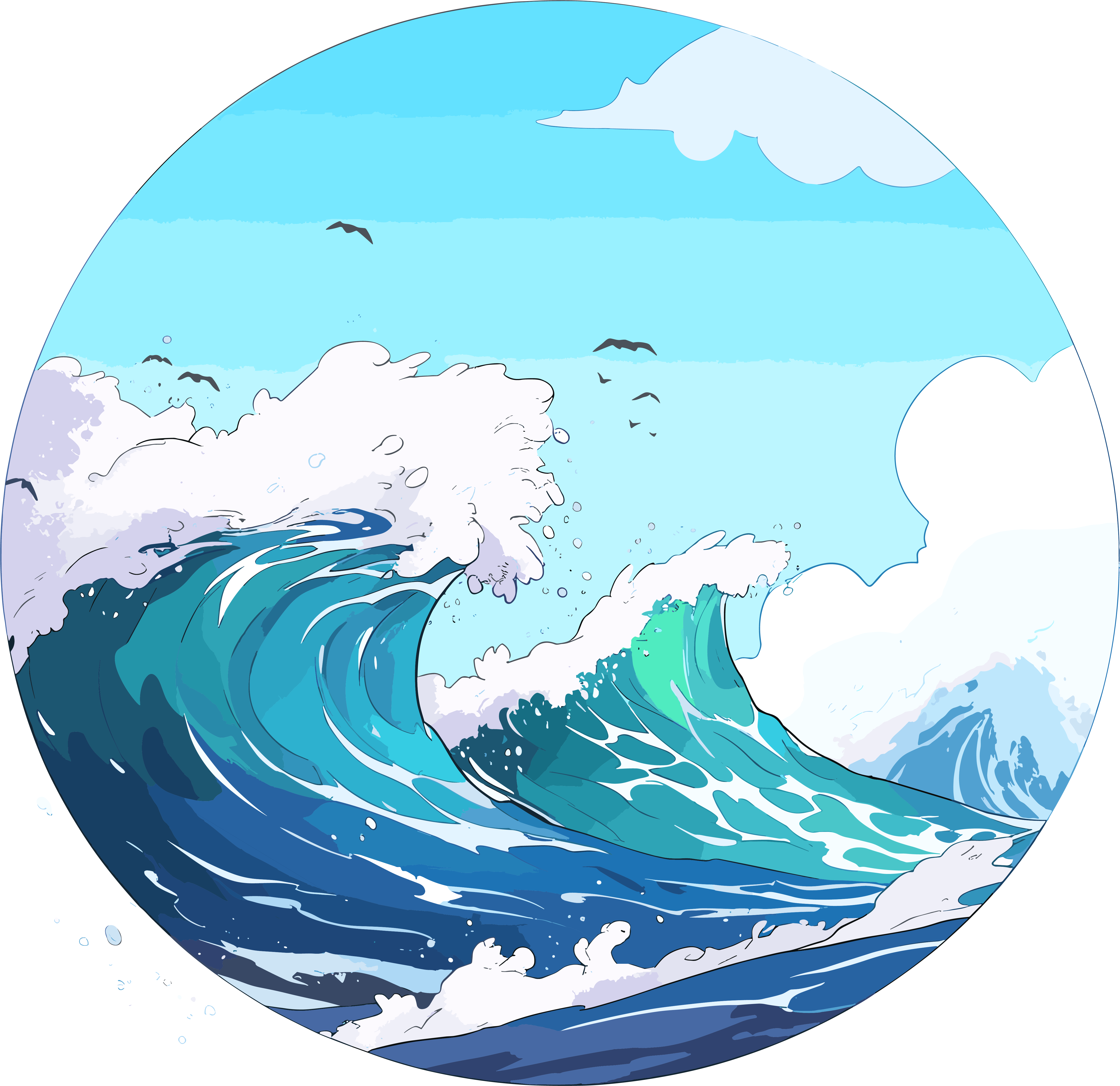 卡通海洋透明背景插画