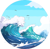 卡通海洋透明背景插画