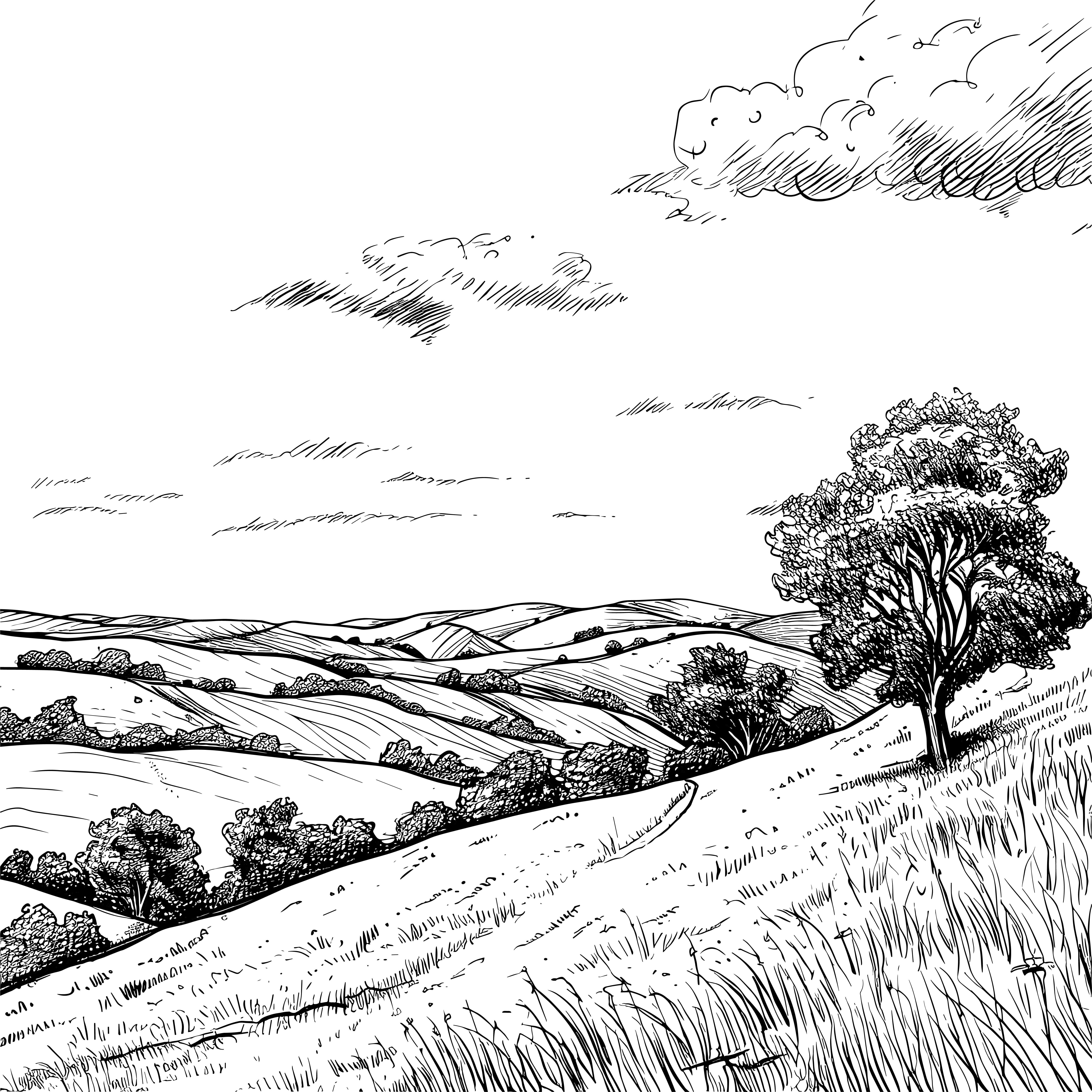 线条风景素材