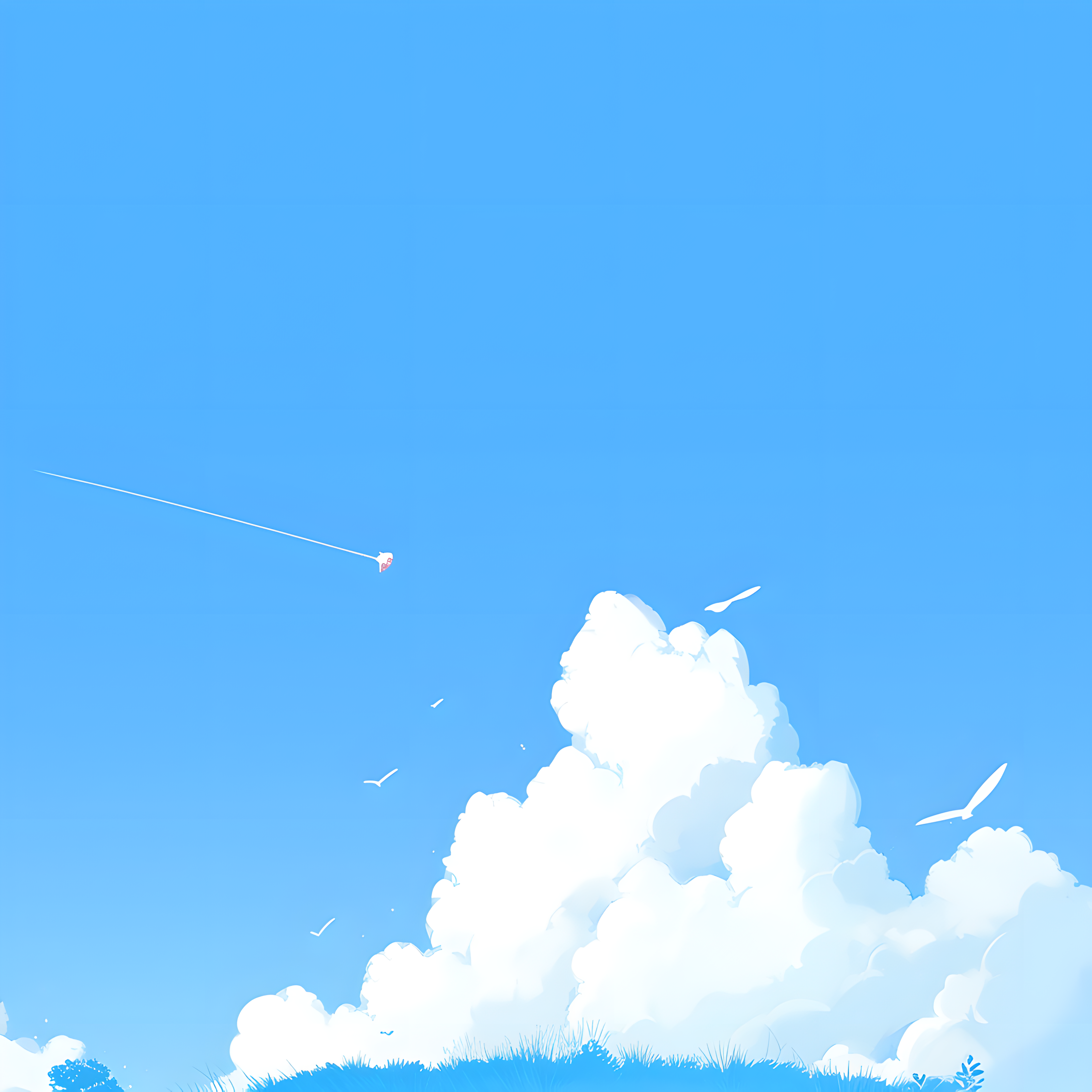 蓝天背景创意插画设计元素