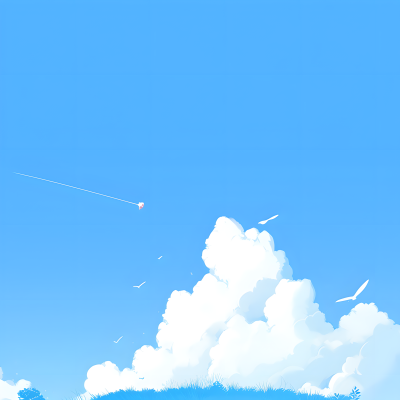 蓝天背景创意插画设计元素