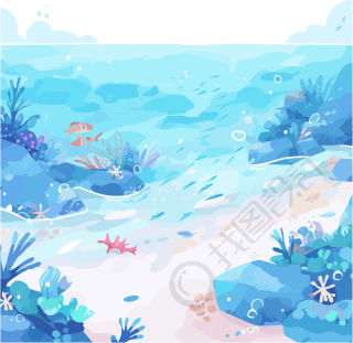卡通海洋元素PNG素材