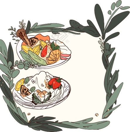餐牌精美插画素材