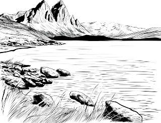 线条风景简约风插画