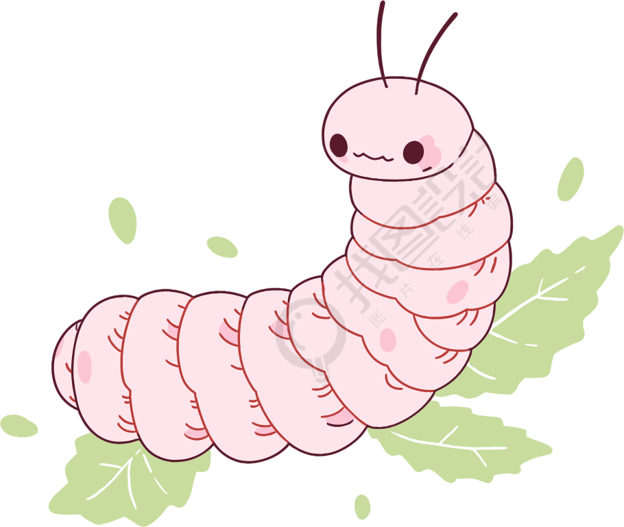 蚕宝宝可爱插图