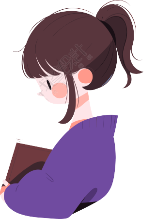 卡通读书简单插图