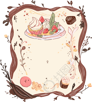 餐牌手绘插图素材