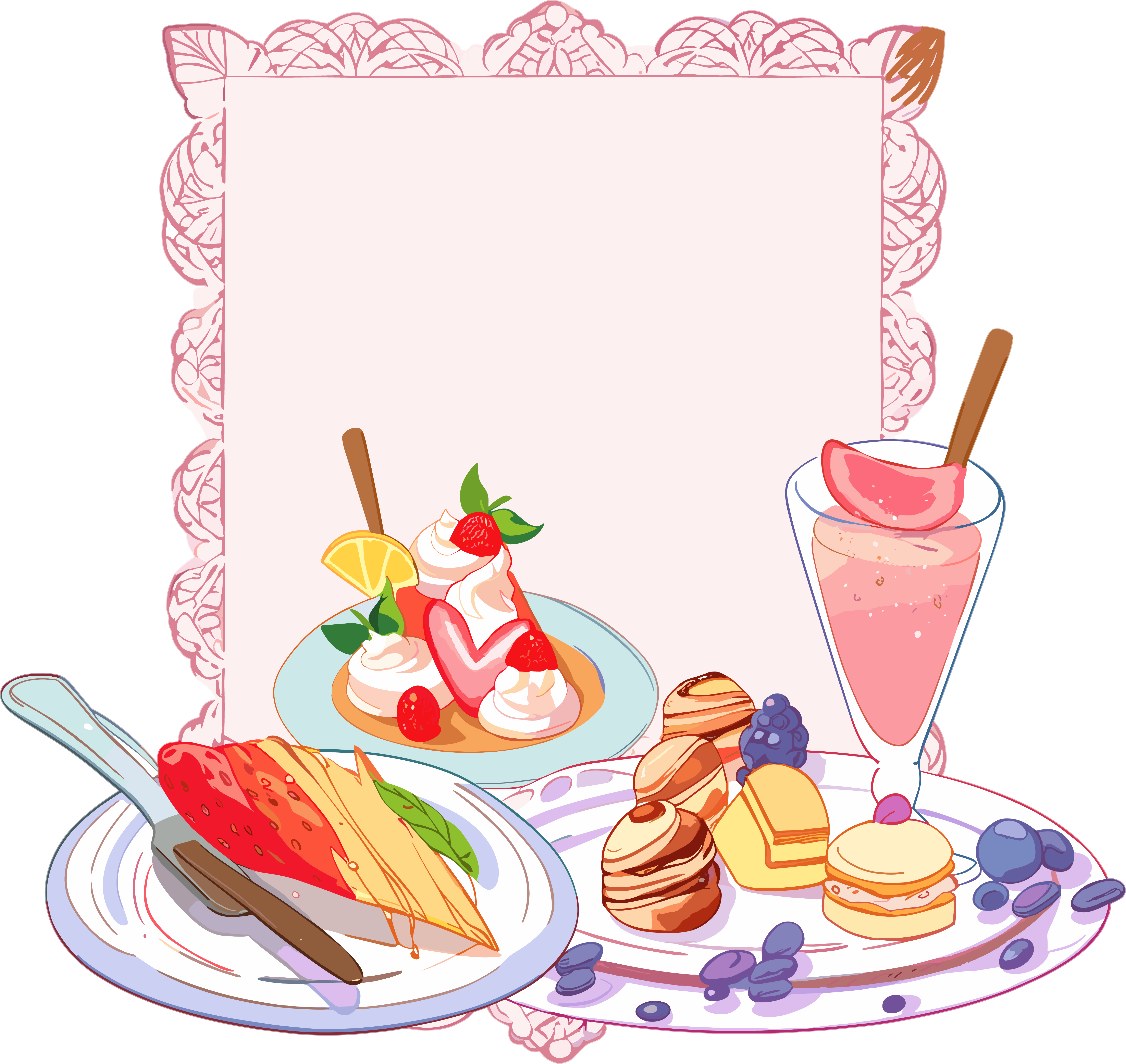 餐牌手绘插画图形素材