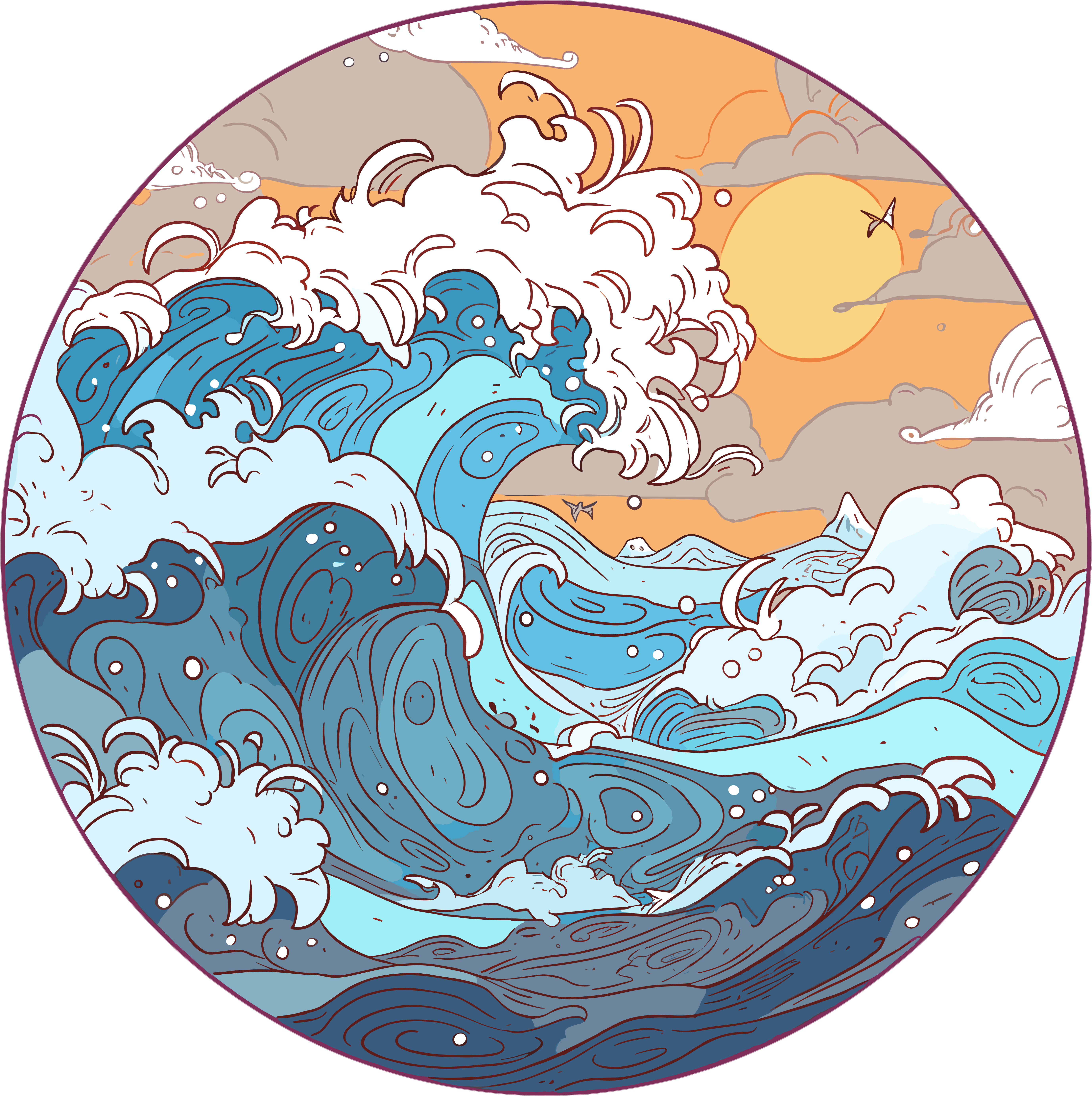 卡通海洋手绘插画PNG