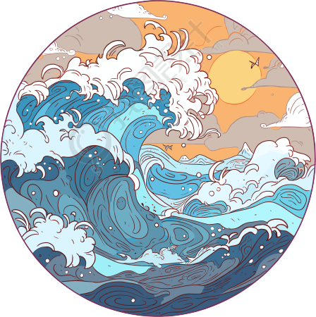 卡通海洋手绘插画PNG